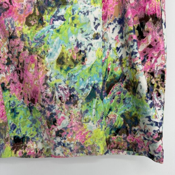 3/$25 Gibson Latimer Floral Pencil Skirt 8 Peplum Abstract Pink Green - Picture 5 of 8